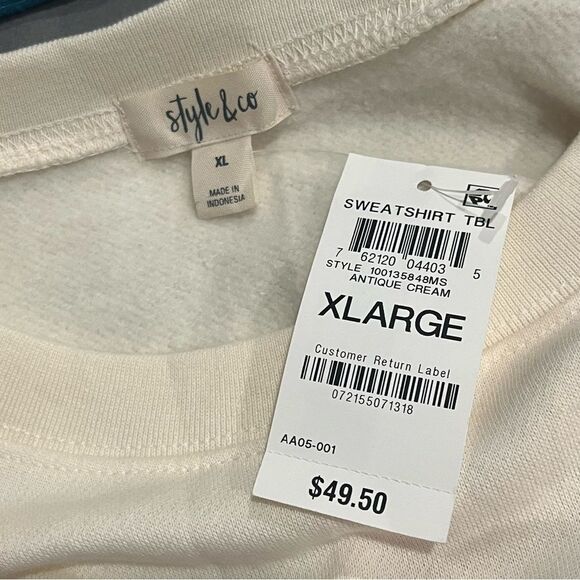 NWT Style & Co Antique Cream Sweatpants are My Power Suit Graphic Sweatshirt XL - Picture 6 of 8